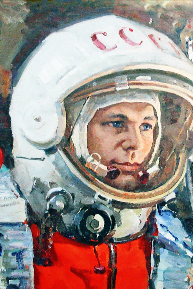 Юрий, Гагарин, человек, космонафт, скафандер, СССР, картина, живопись