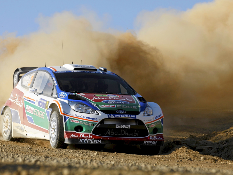 wrc, ford, занос, форд, rally, fiesta, скорость, завеса, пыль