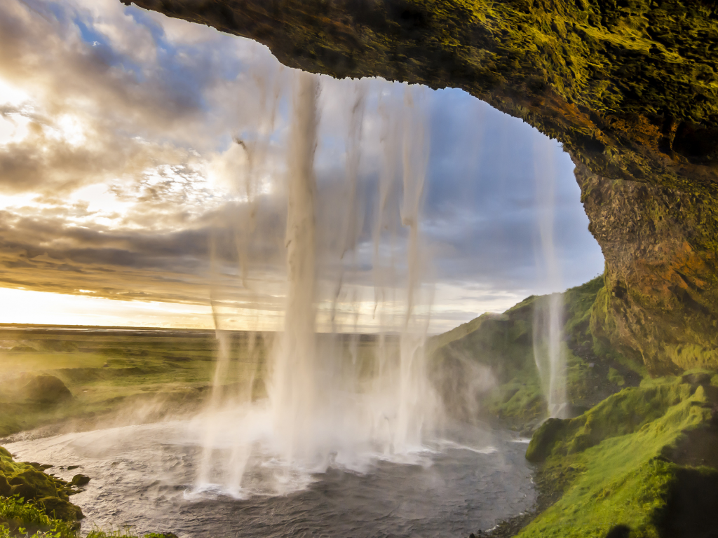 исландия, водопад, селйяландсфосс, seljalandsfoss