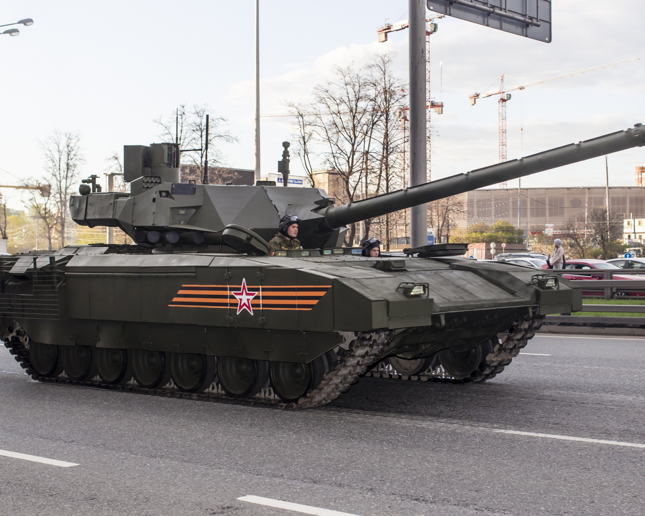 Москва, дорога, танк, Т-14 Армата.