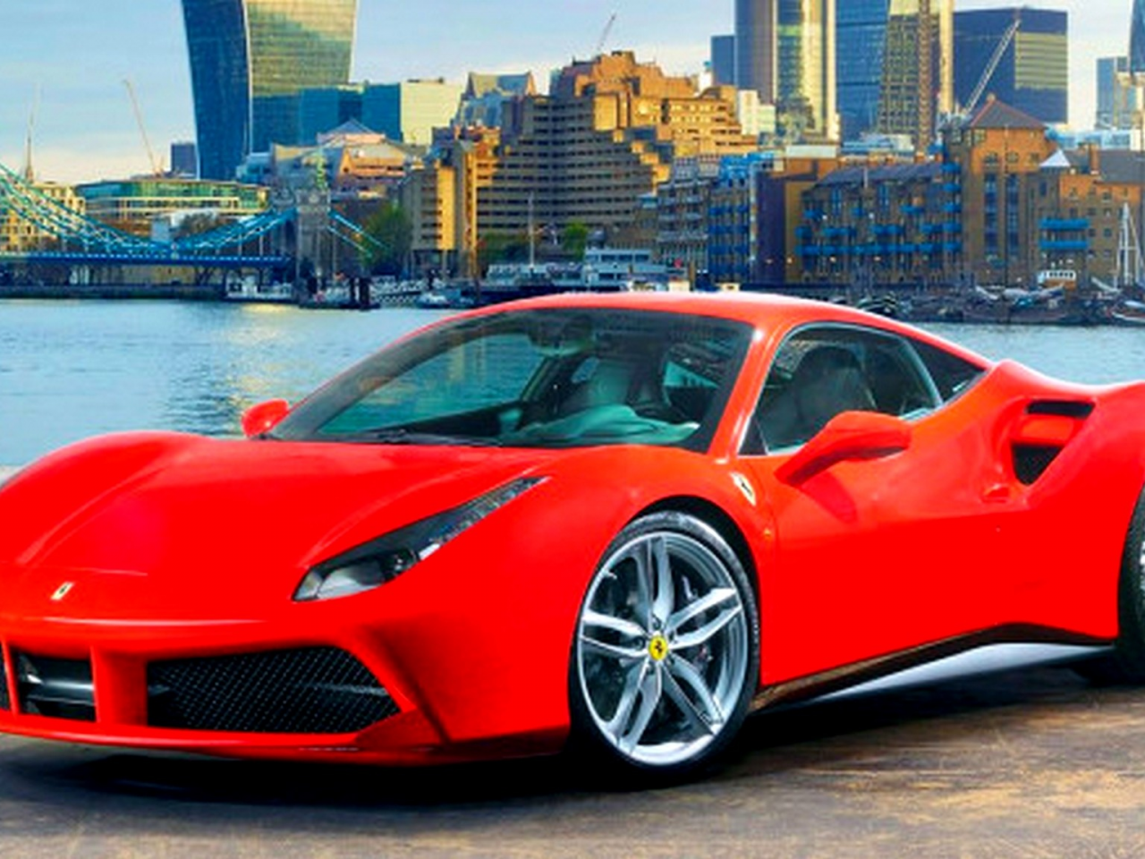 спорткар, красный, Ferrari 488 GTB