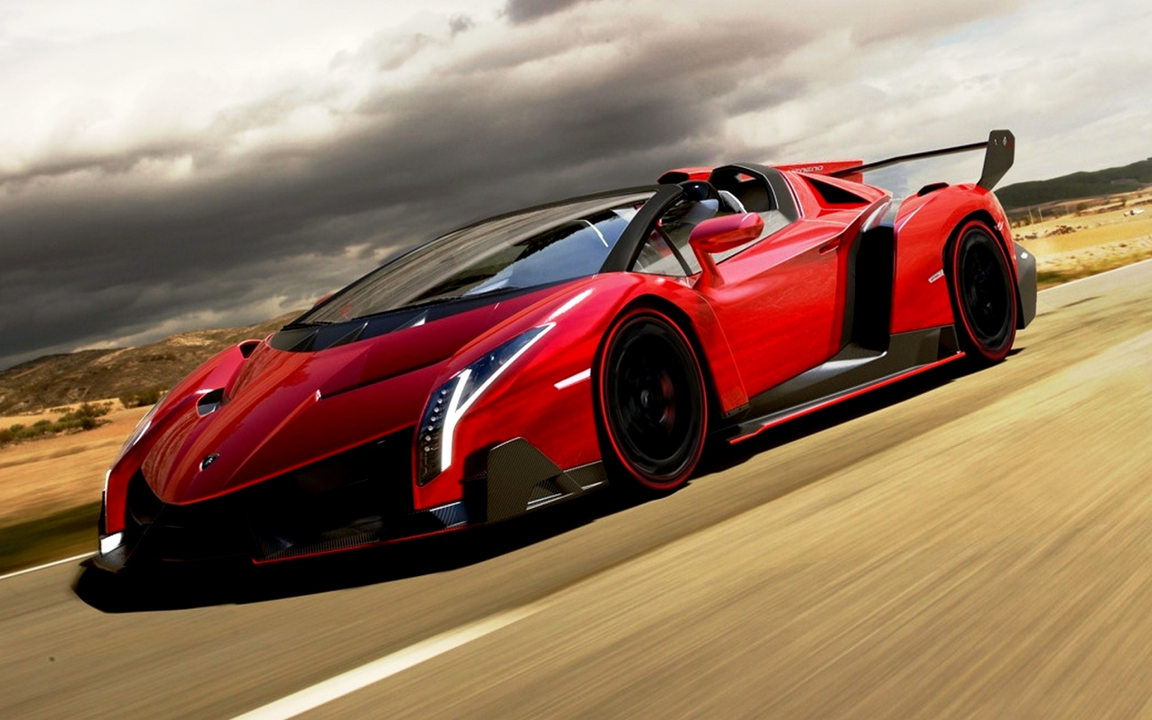 спорткар, красный, Lamborghini Veneno