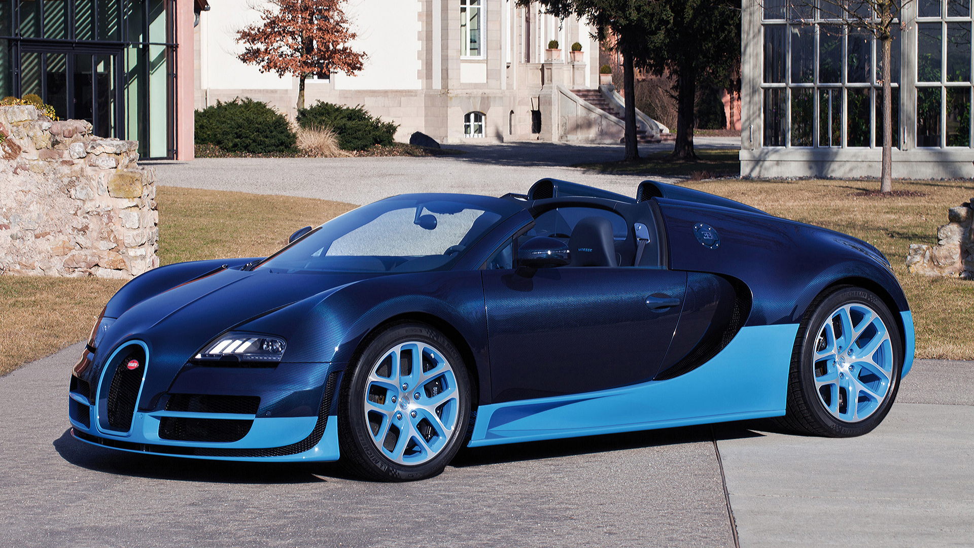 Дома, асфальт, Bugatti-V-Grand-Sport-Vitesse2012, авто
