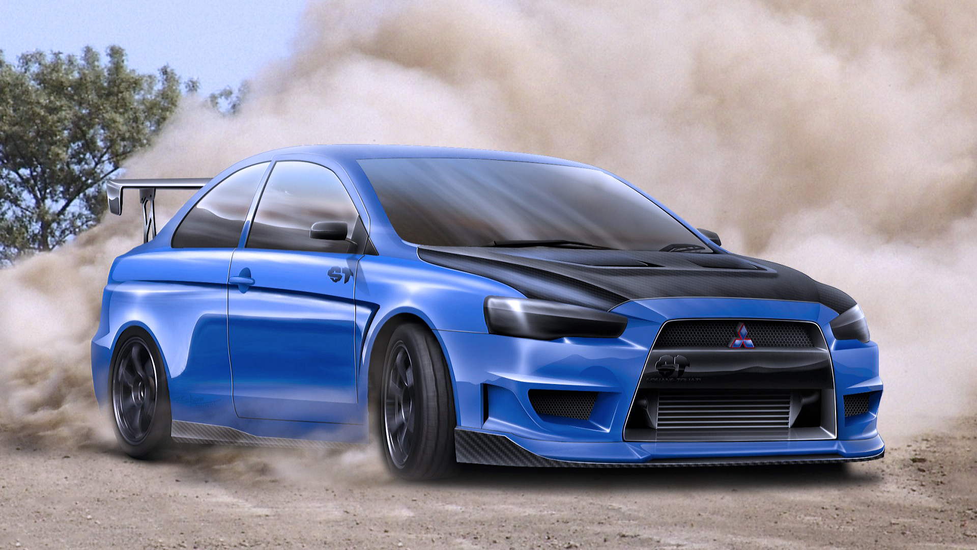 Дорога, пыль, Lancer EVO.