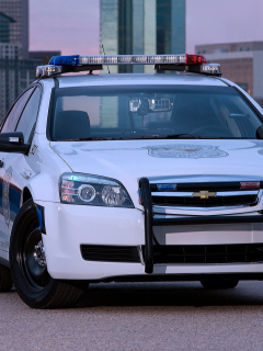 Город, вечер, полицейское авто, Chevrollet-Caprice-Police-Patrol-Vehicle