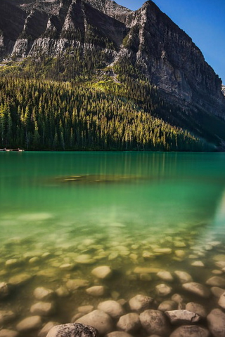 вода, горы, домик