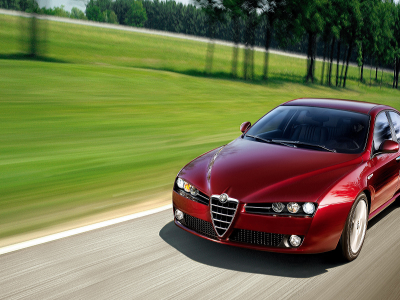 Трава, дорога, скорость, авто, Alfa - Romeo 2007