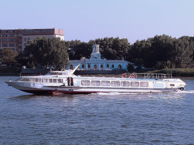 Река, Дон, судно на подводных крыльях, речной вокзал, город, Ростов на Дону.