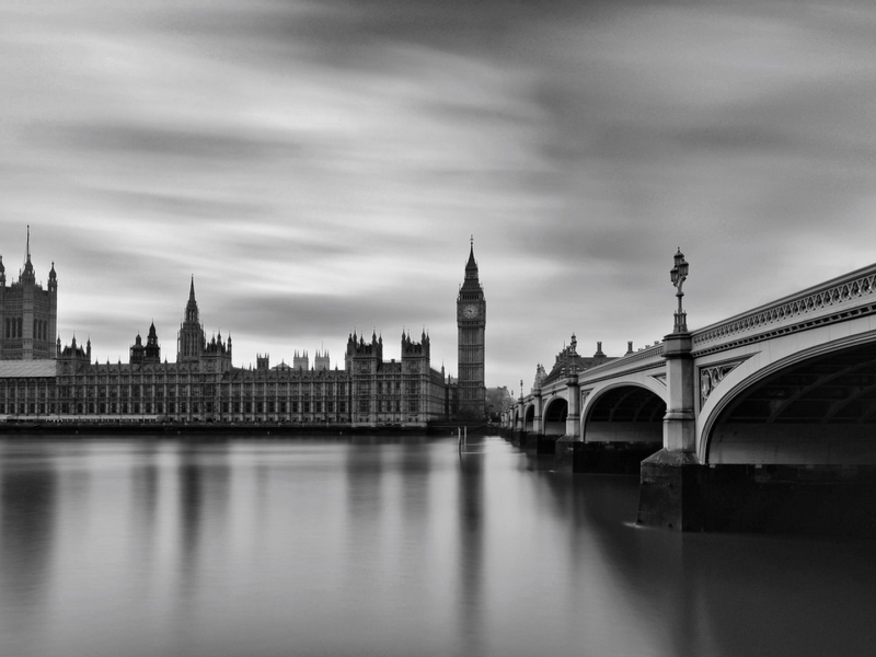 Лондон, черно-белый фон, красота