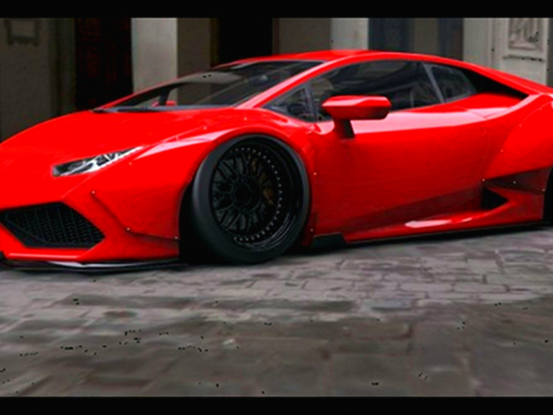 спорткар, красный, тюнинг, Lamborghini Huracan