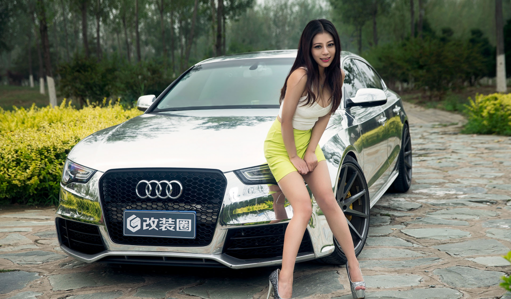 Audi, A7, девушка