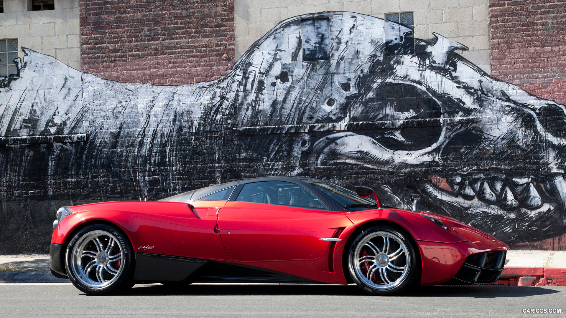 авто, pagani-huayra, стена, графити