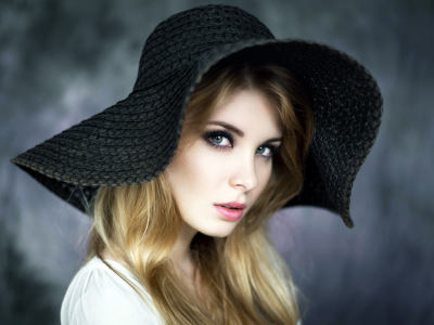 девушка, модель, шляпа
