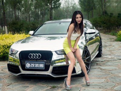 Audi, A7, девушка