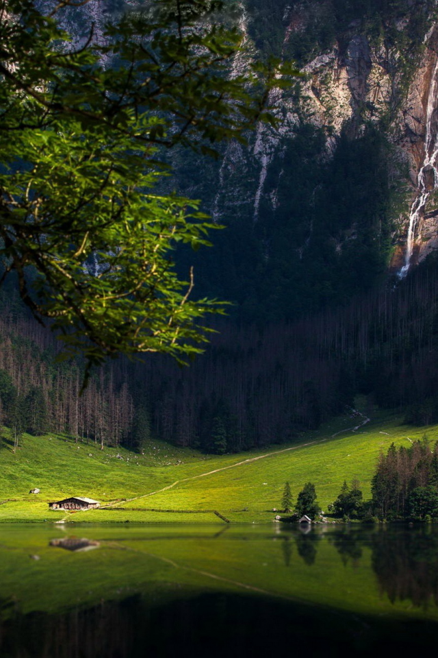 озеро, бавария, водопад, горы, pai shaka, лес