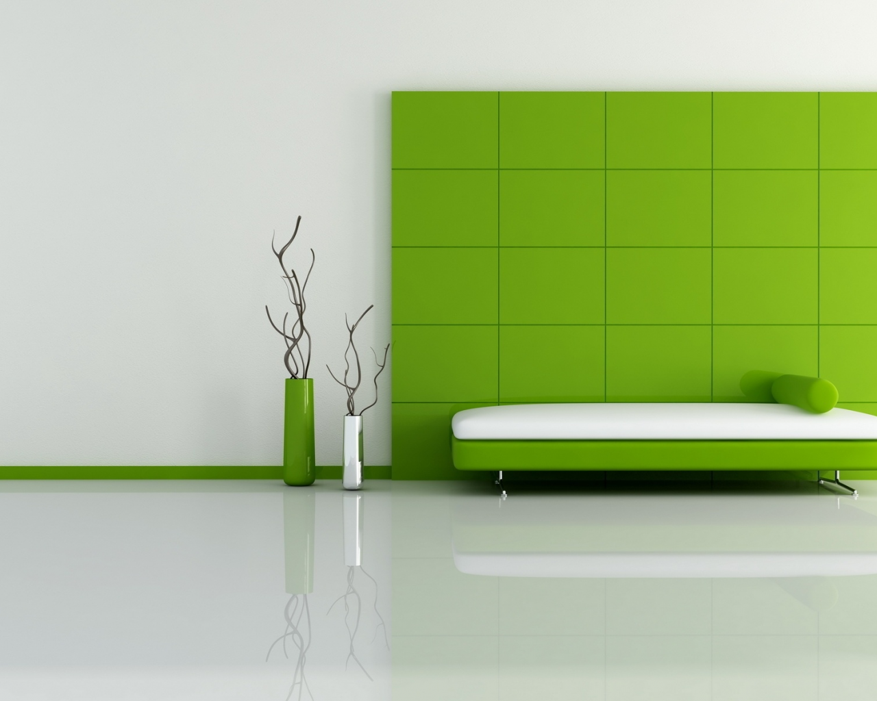 Green, Sofa, White, Floor, Style