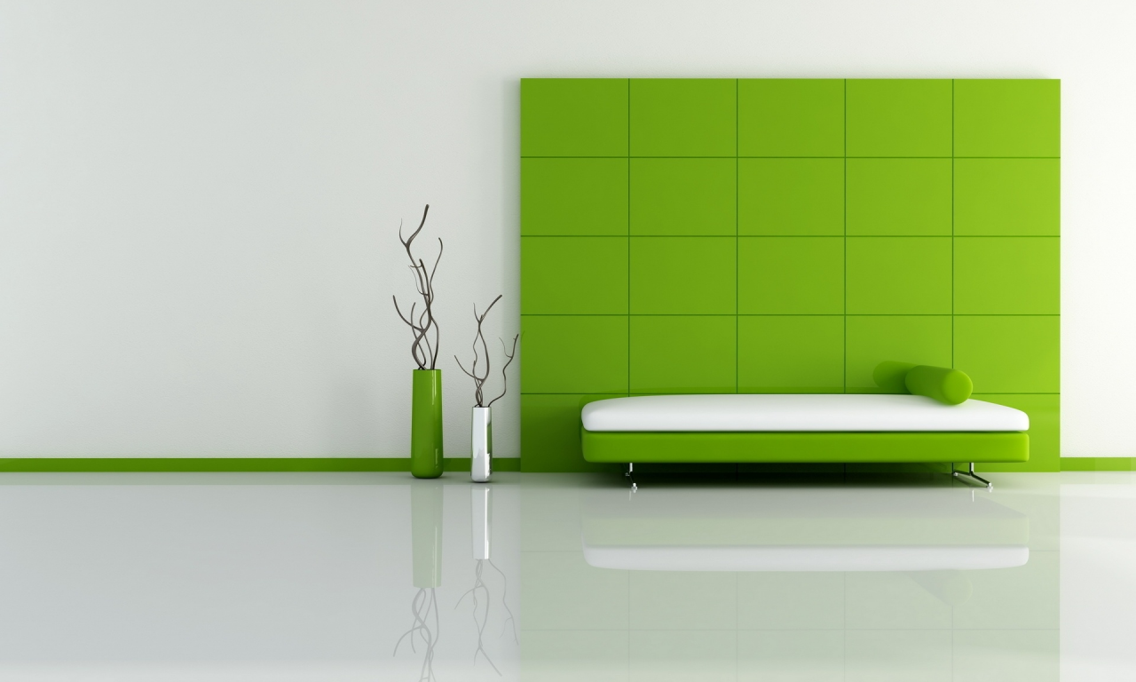 Green, Sofa, White, Floor, Style