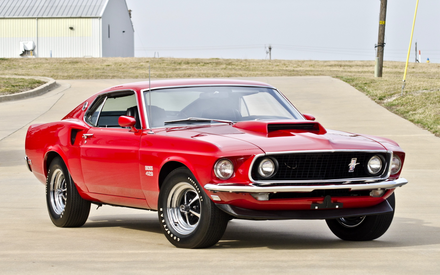 muscle car, boss, mustang, мустанг, 1969, red, ford, мускул кар, форд, 429