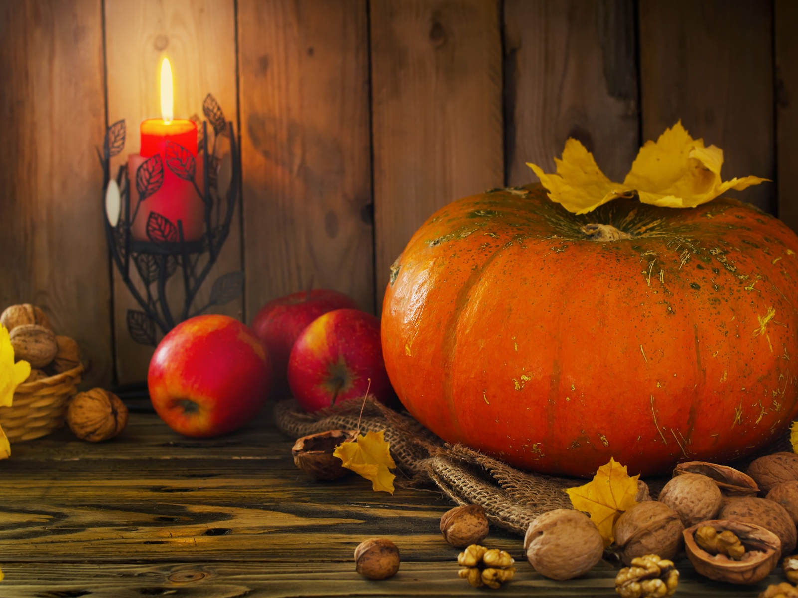 autumn, harvest, still life, fruits, leaves, pumpkin, nuts, осень, дистья, урожай, тыква