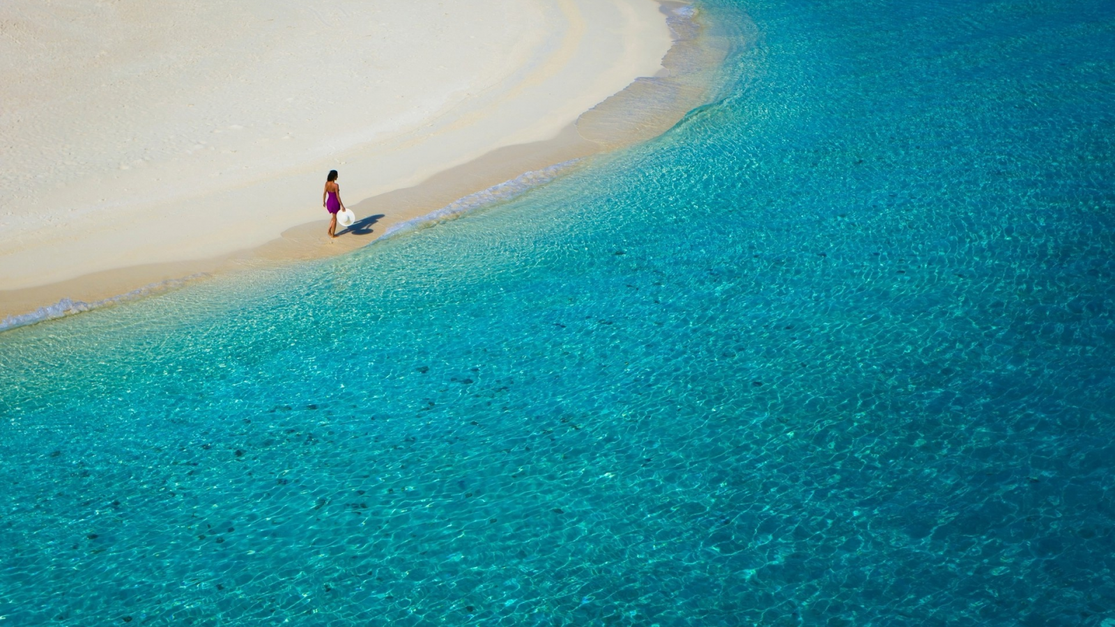 Sun, Beach, Sea, Girl, Walking