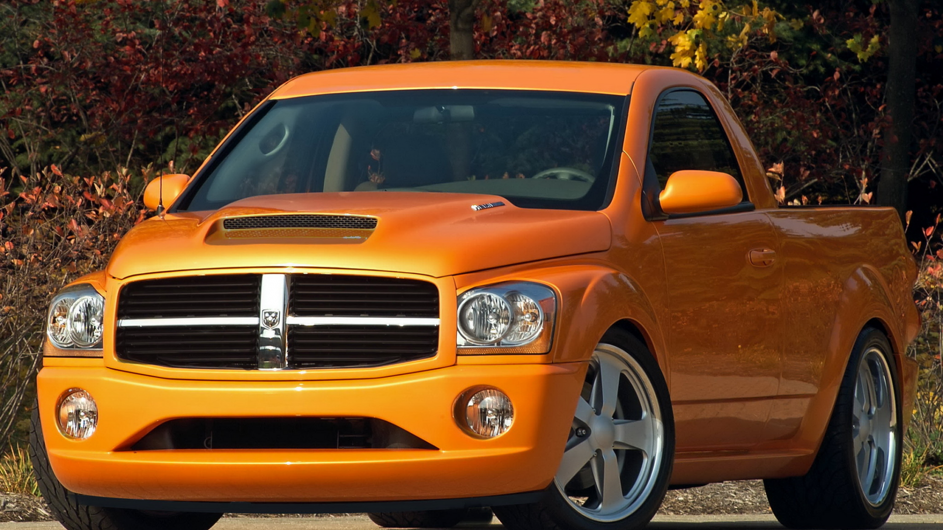 авто, Dodge durango пикап, оранжевый