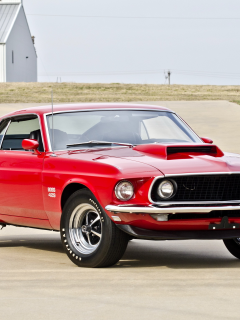 muscle car, boss, mustang, мустанг, 1969, red, ford, мускул кар, форд, 429