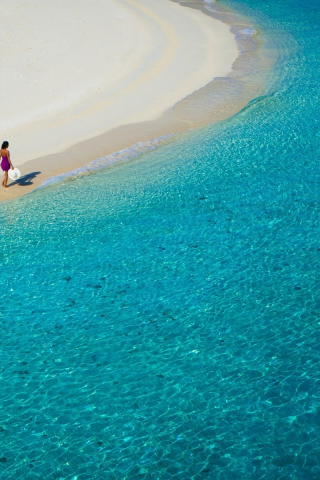 Sun, Beach, Sea, Girl, Walking