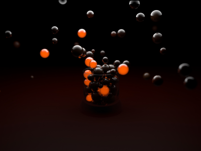 3D, Balls, Orange, Black