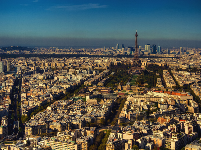франция, здания, город, paris, эйфелева башня, вид, париж