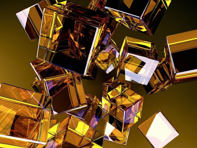 3D, Glass, Cubes