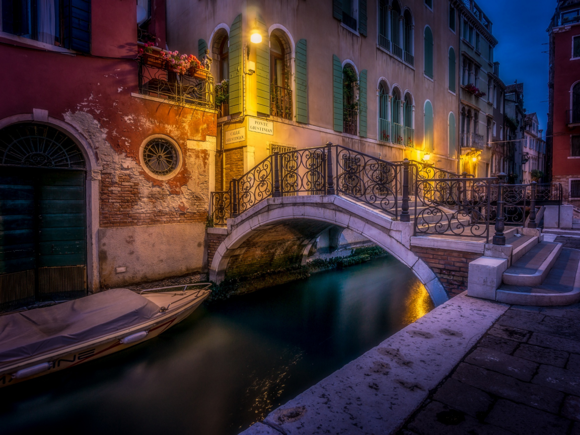 ночь, огни, Венеция