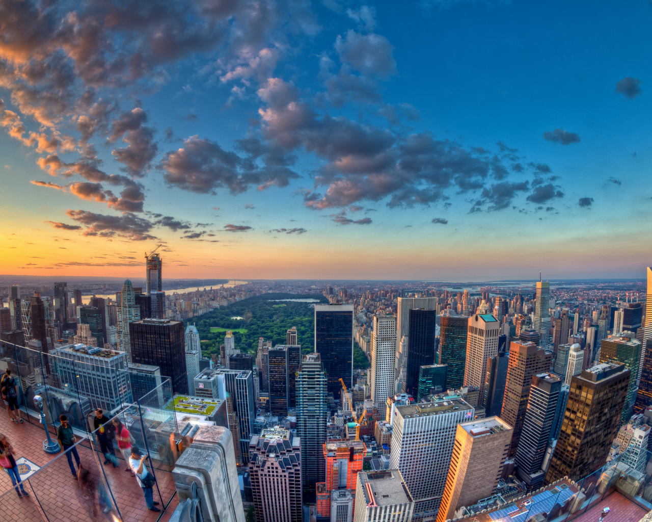 нью йорк, панорама, америка, небоскребы, вид сверху