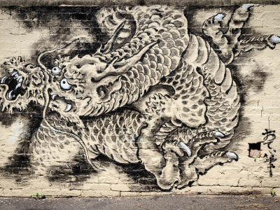 graffiti, стена, граффити, дракон