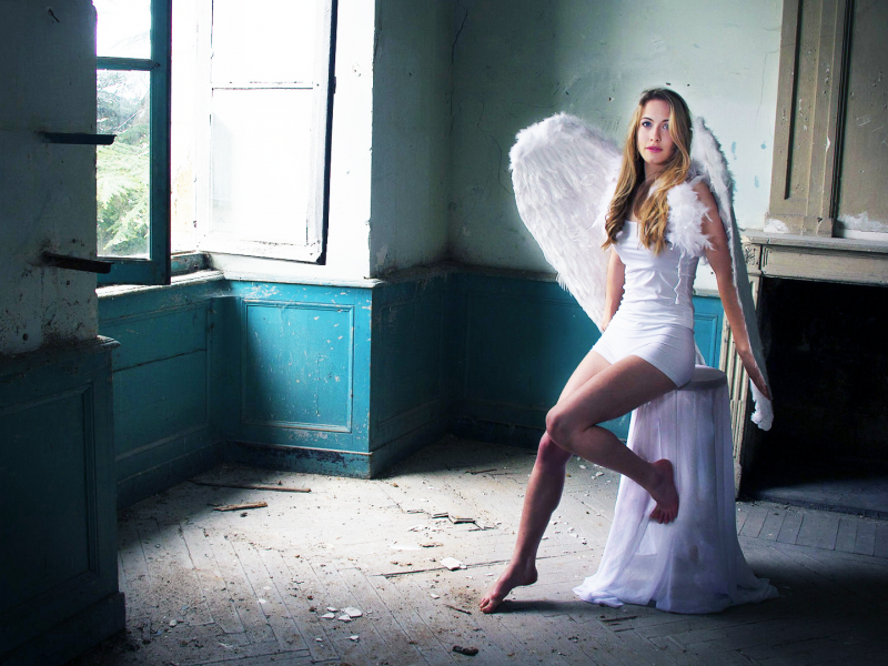 девушка, крылья, ангел
