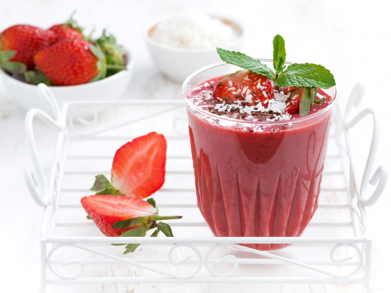 strawberry, cocktail, smoothie, коктейль, напиток, клубника