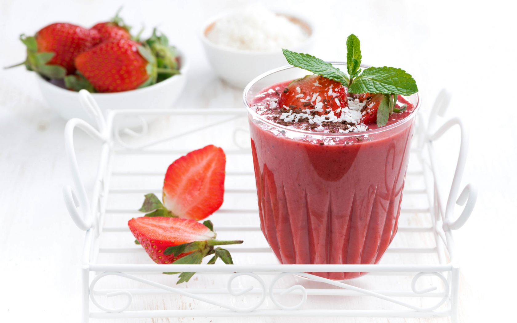 strawberry, cocktail, smoothie, коктейль, напиток, клубника