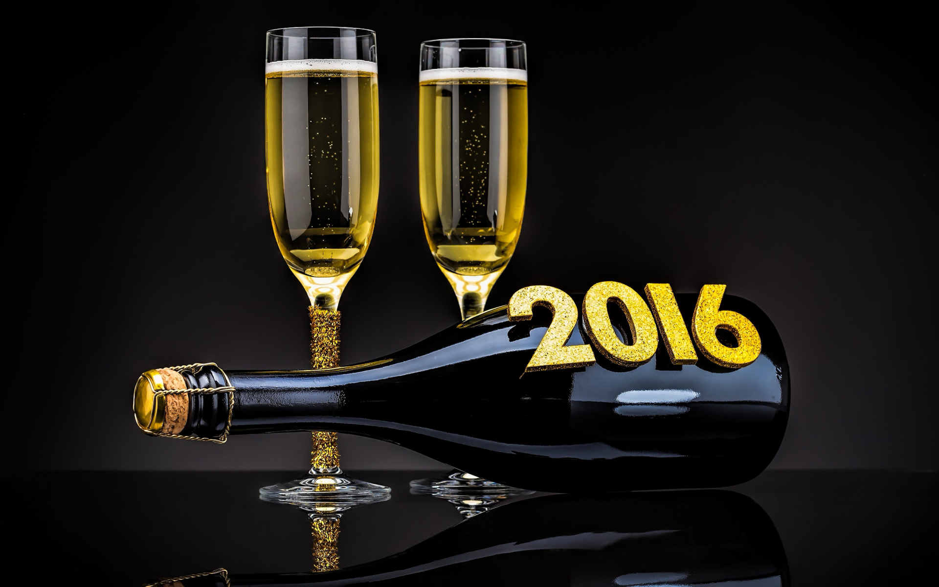 шампанское, бокалы, новый год, праздник
