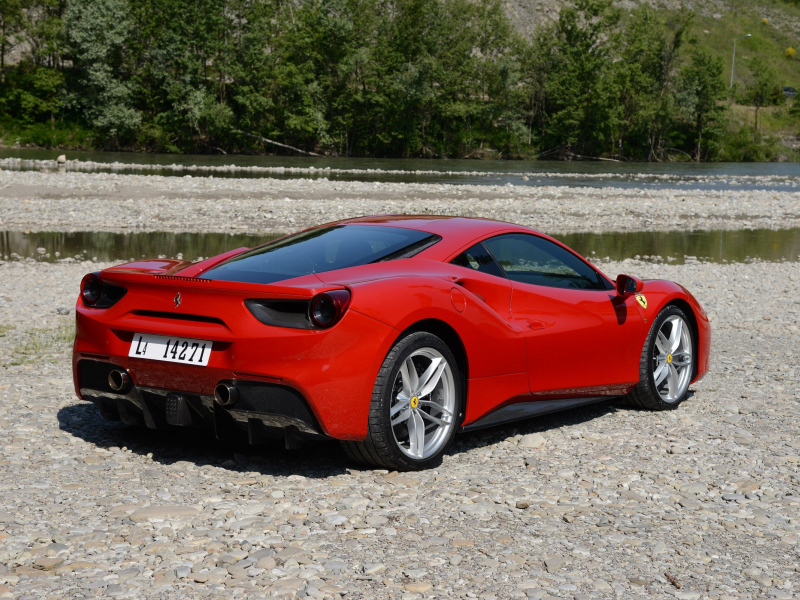 Ferrari 488, GTB, красный, 2015, суперкар