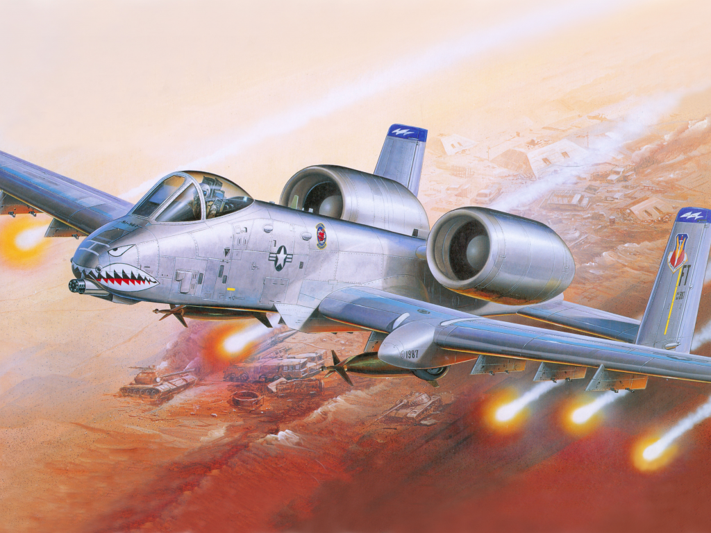 штурмовик, авиация, американский, самолёт, a-10, ракеты