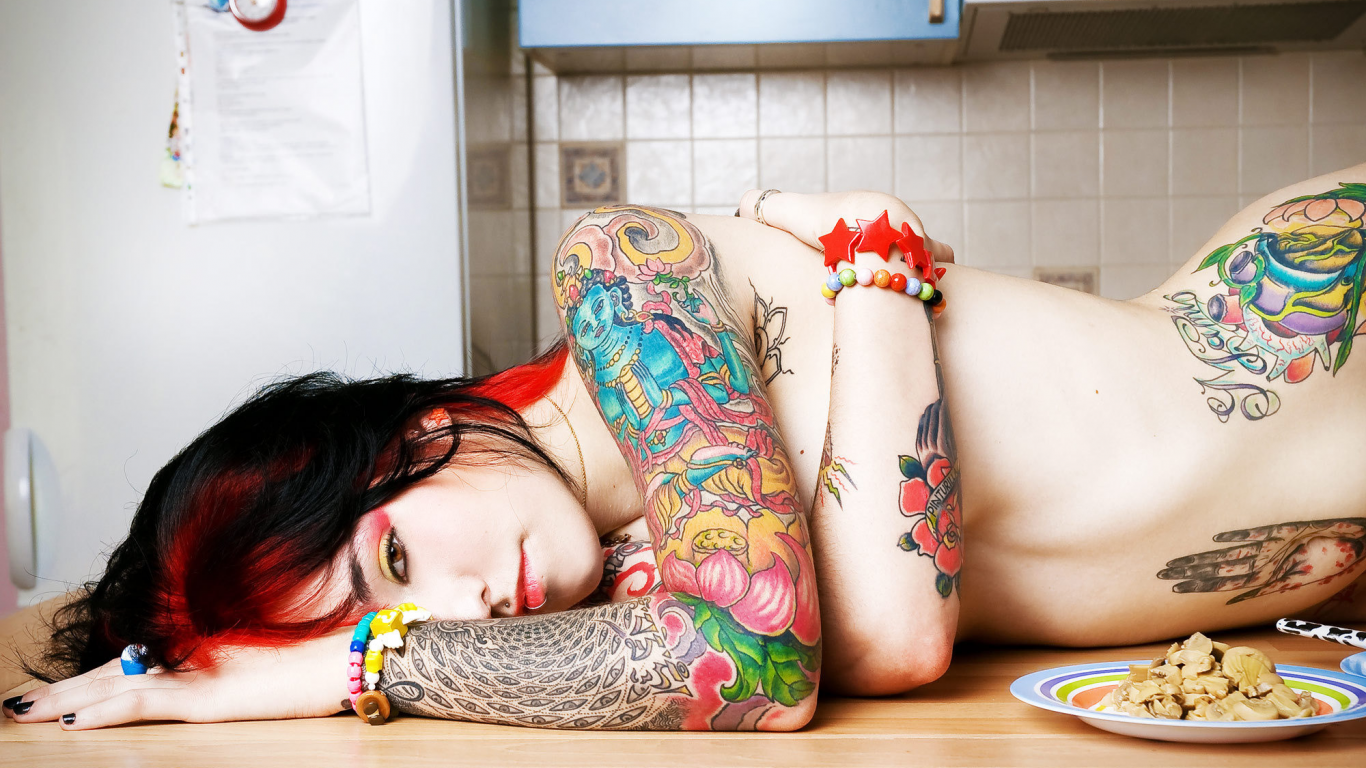 tattoo, suicide, кухня, татуировки, пин ап, девушка, girls, pin up