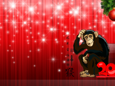 китайский гороскоп, 2016, год обезьяны, обезьяна, красный