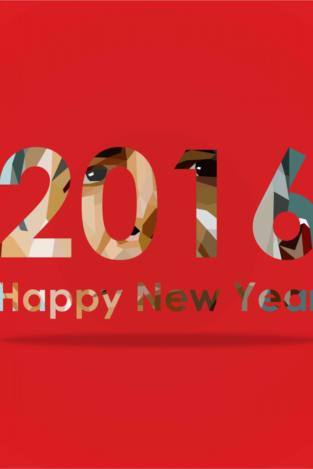 красный, новый год, 2016, с новым годом, цифры