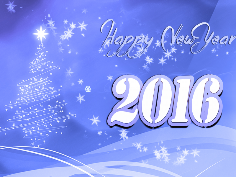 новый год, 2016, новогодние обои, елка, надпись, цифры