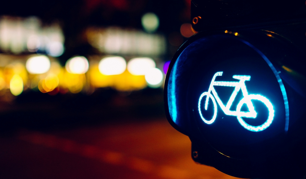свет, макро, знак, голубой, проезд, огни, велосипед