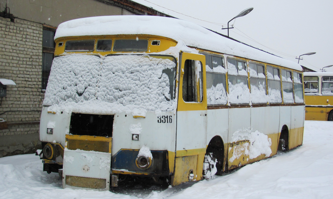 автобус, лиаз, пенза, снег, гараж, зима