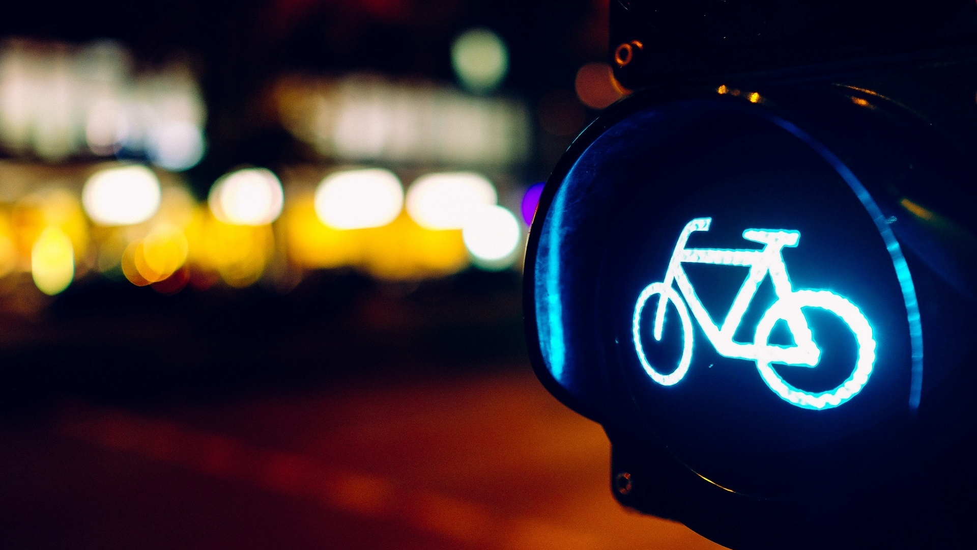свет, макро, знак, голубой, проезд, огни, велосипед