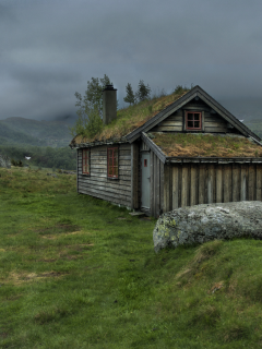 горы, rogaland, дом, gullingen, лето, тучи, norway