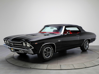 l35, chevrolet, black, desktop, ss, chevelle, muscle car, car, 1969, convertible, wallpapers