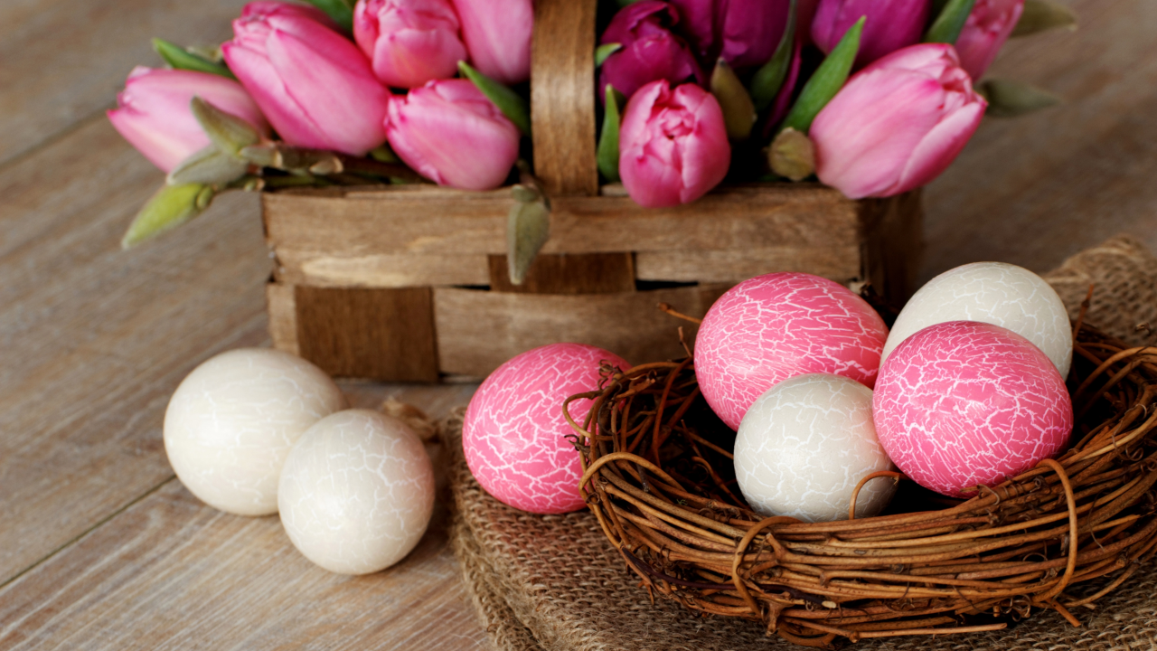 яйца, белые, гнездо, easter, пасхальные, пасха, розовые
