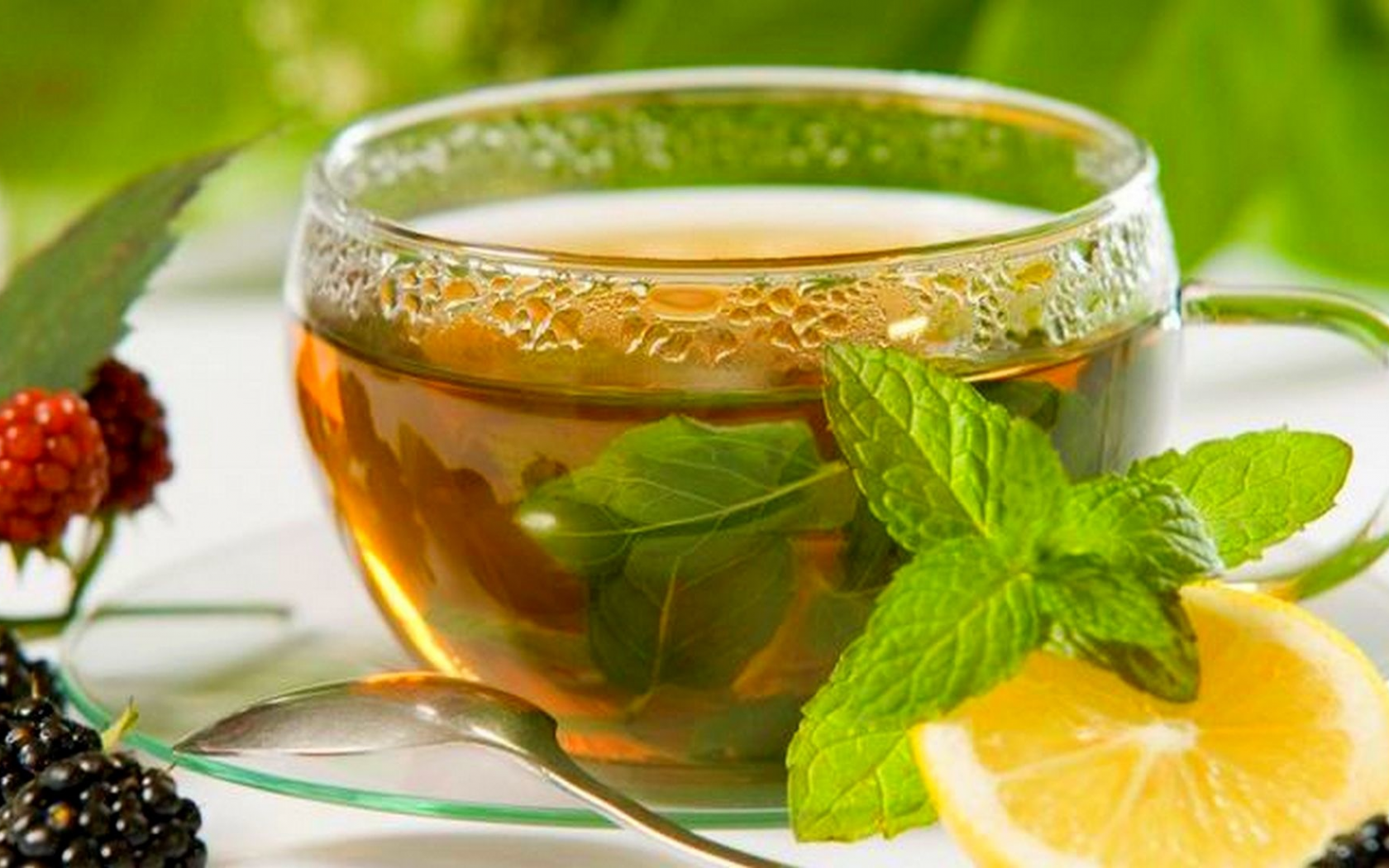 зелёный чай, чайная церемония, мята, лимон